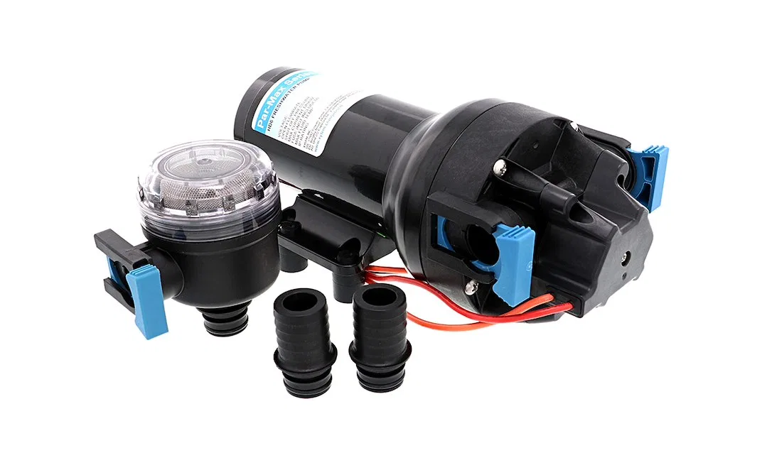 P601J-215S-3A – JABSCO Fresh Water Pump, 12 Volt DC Self-Priming 6 Gallon Per Minute Shuts Off at 40 PSI 10.2 Inch Ov...